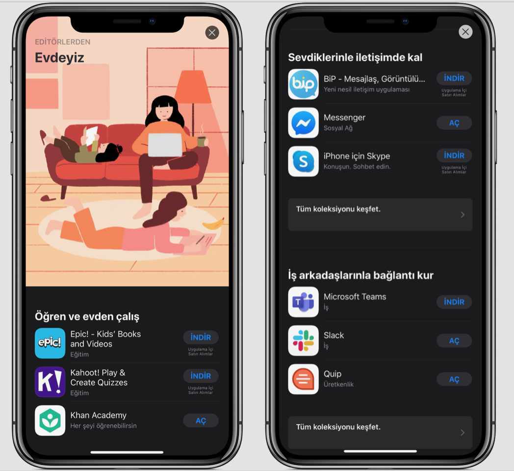 app store evdeyiz uygulamaları